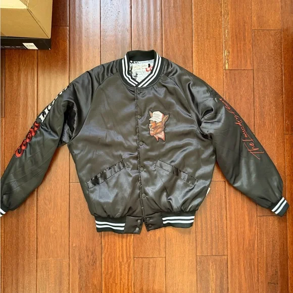 The Laundry Room Coors Light Beer Wolf Varsity Jacket - Black,Bomber Jacket - Picture 1 of 16